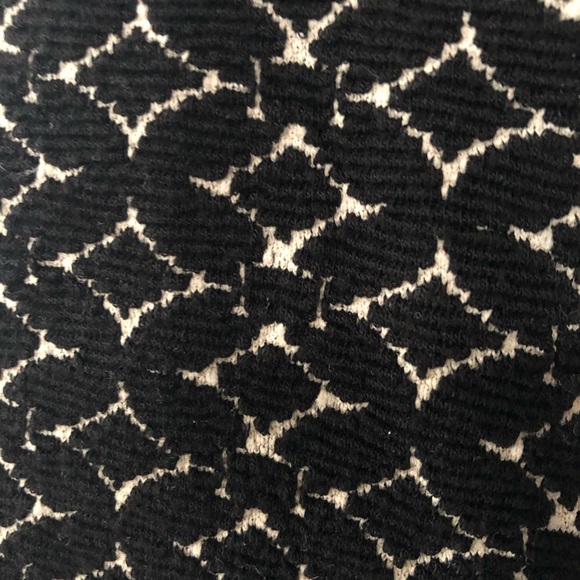 Anthropologie Maeve black knit pencil skirt with white diamond pattern - Picture 4 of 7